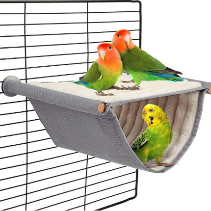 2-Pack White Bird Hammock Bed for Parrots, Budgies, and Small Pets – Warm, Soft, Washable Hanging Nest with Easy Installation for Cage or Window Use(Size: S)