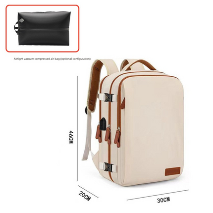 Black Large Capacity Backpack with USB Charging Port and Waterproof Fabric for Travel Work and Daily Use