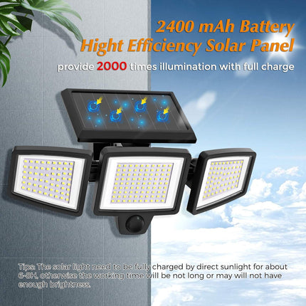 Solar Powered Motion Sensor Outdoor Light with Remote Control for Garden Garage and Front Door
