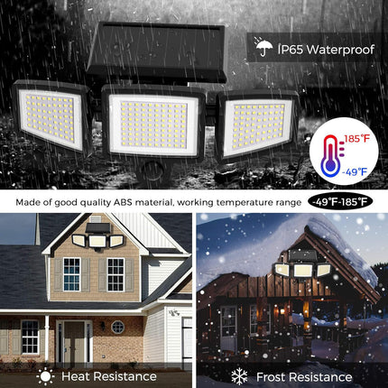 Solar Powered Motion Sensor Outdoor Light with Remote Control for Garden Garage and Front Door