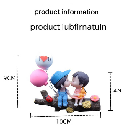 Tree Branch Blue and Pink Couple Balloon Cute Couple Car Ornament for Dashboard – Romantic Interior Decoration for Vehicles