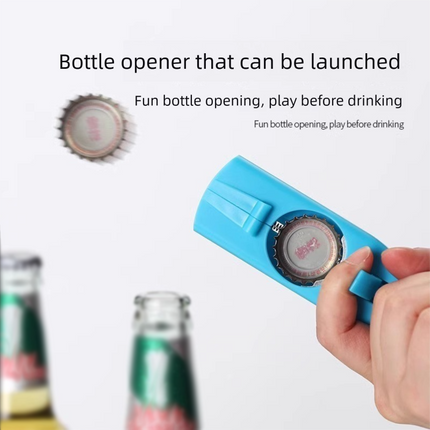 2-Pack balck and blue Fun Bottle Opener with Cap Ejection Mechanism – Compact ABS Bottle Opener for Beer and Soda Bottles, Ideal for Parties and Everyday Use