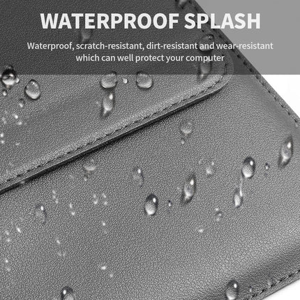Dark green 3-in-1 Laptop Sleeve with Built-In Stand & Wrist Rest – Waterproof PU Protective Case for 13/14 Inch Laptops, Portable and Ergonomic Design