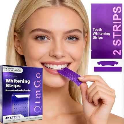 7 Pairs Purple Teeth Whitening Strips – Stain-Removing Film for Brighter Smile, Non-Toxic and Enamel Safe
