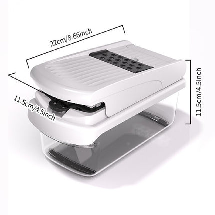 Green Multifunctional Vegetable Slicer – Manual Kitchen Cutter with Adjustable Blades for Slicing, Dicing, Shredding, Garlic Grinding, and Egg White Separation