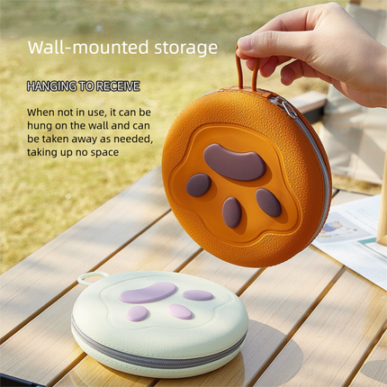 Brown Portable Foldable Dual Bowl for Pets – Silicone Feeding and Water Dish with Compact Storage Design