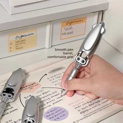 5-Pcs Transformable Squid-Style Pen – Compact Mechanical Writing Tool with Hinged Design and 0.5mm Ballpoint Tip
