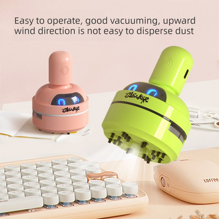 Pink Compact Desktop Vacuum Cleaner – Rechargeable Mini Dust Collector for Eraser Shavings, Pencil Shavings, Paper Scraps, and Fine Debris
