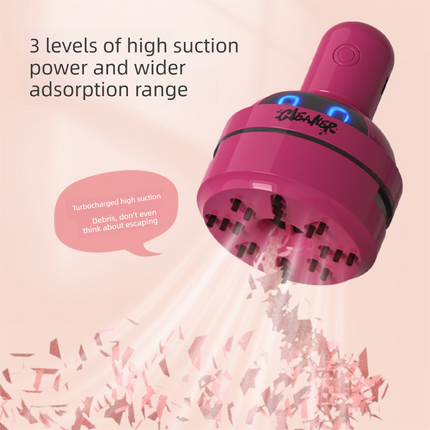 Red Compact Desktop Vacuum Cleaner – Rechargeable Mini Dust Collector for Eraser Shavings, Pencil Shavings, Paper Scraps, and Fine Debris