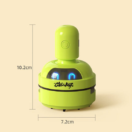 Blue Compact Desktop Vacuum Cleaner – Rechargeable Mini Dust Collector for Eraser Shavings, Pencil Shavings, Paper Scraps, and Fine Debris