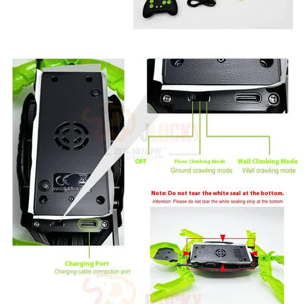 RC Wall Climbing Gecko Toy Anti-Gravity Remote Control Lizard with LED Eyes 360 Stunt Rotation Rechargeable Animal Gift for Kids