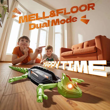 RC Wall Climbing Gecko Toy Anti-Gravity Remote Control Lizard with LED Eyes 360 Stunt Rotation Rechargeable Animal Gift for Kids