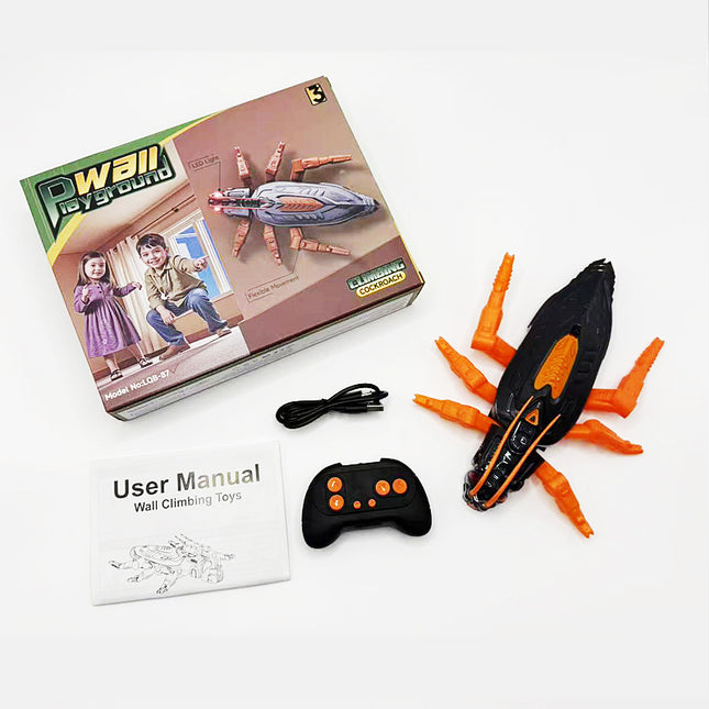 RC Wall Climbing Cockroach Toy Realistic Anti-Gravity Remote Control Bug 360 Stunt Rotation Rechargeable