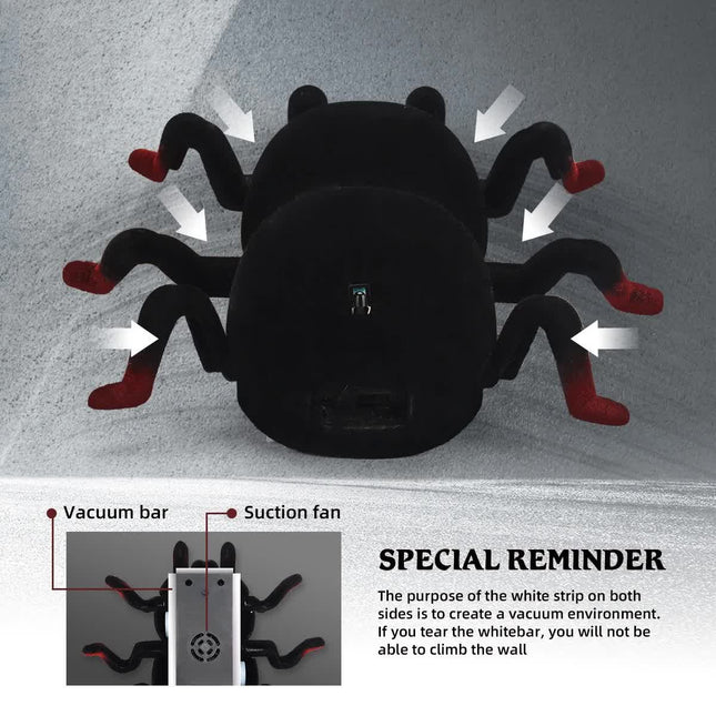 RC Wall Climbing Spider Toy Realistic Fuzzy Tarantula Anti-Gravity Remote Control Prank Bug with LED Eyes – product detail