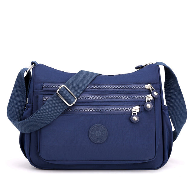 Women's Lightweight Nylon Crossbody Bag Waterproof Multi Pocket Shoulder Purse Travel Messenger Sapphire