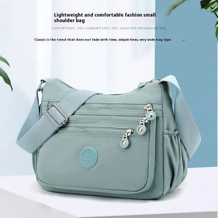 Women's Lightweight Nylon Crossbody Bag Waterproof Multi Pocket Shoulder Purse Travel Messenger Black – product detail