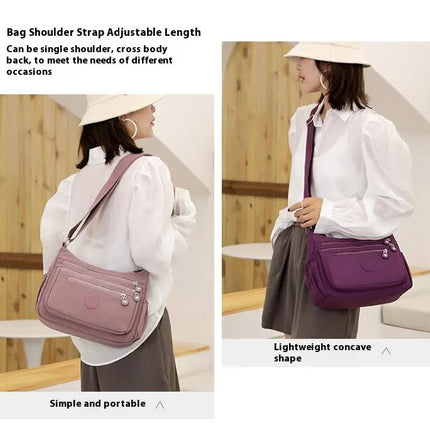 Women's Lightweight Nylon Crossbody Bag Waterproof Multi Pocket Shoulder Purse Travel Messenger Black – design and finish