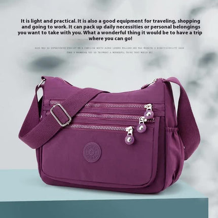 Women's Lightweight Nylon Crossbody Bag Waterproof Multi Pocket Shoulder Purse Travel Messenger Black – product features