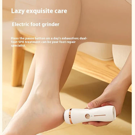 Electric Foot Callus Remover Rechargeable Pedicure Tool with 3 Grinding Heads Portable Dead Skin Exfoliator Ivory White