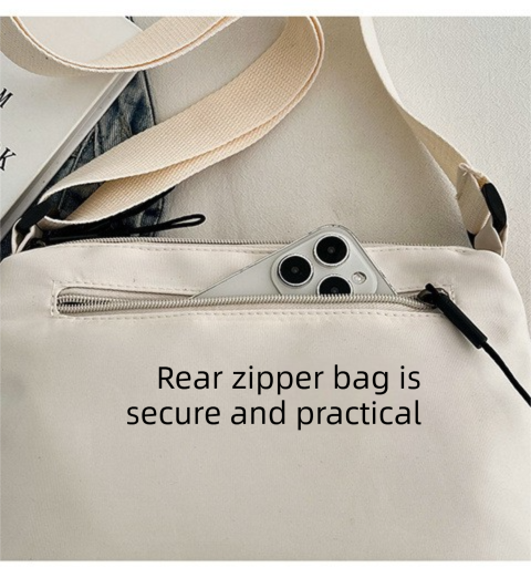 Casual Multi-Pocket Nylon Crossbody Bag Lightweight Shoulder Purse Waterproof Travel Messenger Bag Black – product detail