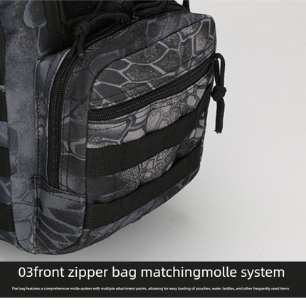Tactical Sling Bag Tan Python Camo 600D Waterproof Crossbody Backpack MOLLE EDC Shoulder Pack for Hiking Camping
