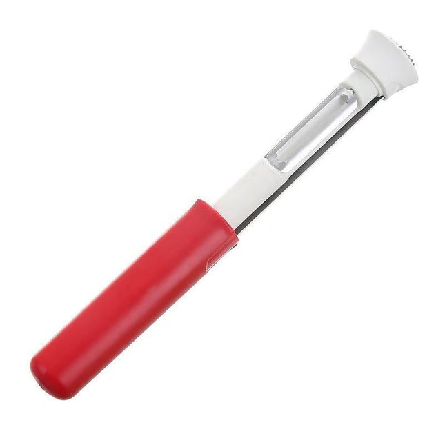 2-in-1 Apple Corer & Peeler Stainless Steel Fruit Prep Tool Kitchen Gadget Red V888-ELOSUNG44052