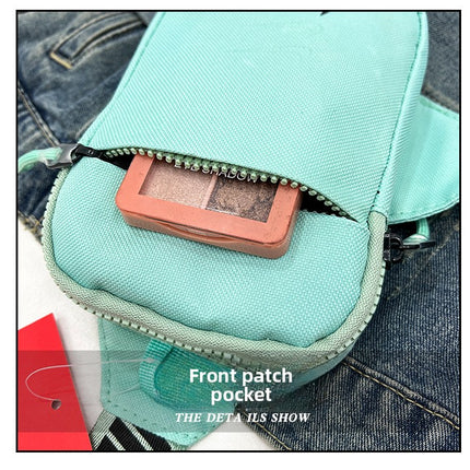 Unisex Mini Nylon Crossbody Sling Bag Chest Pouch Adjustable Wide Strap Lightweight Orange for Travel Sports & Festivals