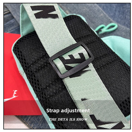 Unisex Mini Nylon Crossbody Sling Bag Chest Pouch Adjustable Wide Strap Lightweight Grey for Travel Sports & Festivals