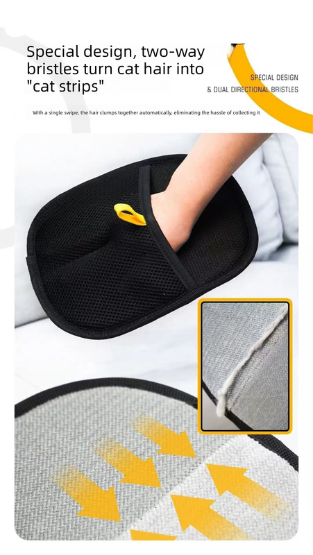 2 PCS Pet Hair Remover Mitt Reusable Static Lint Brush Glove for Cat & Dog Fur Cleaning Furniture Clothes – product detail
