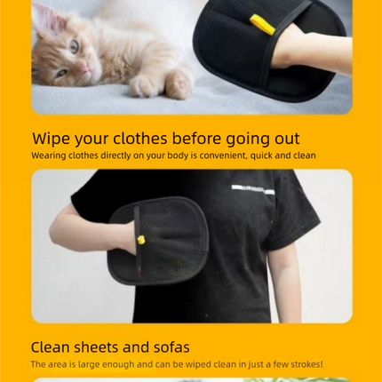 2 PCS Pet Hair Remover Mitt Reusable Static Lint Brush Glove for Cat & Dog Fur Cleaning Furniture Clothes & Bedding