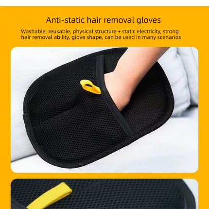 2 PCS Pet Hair Remover Mitt Reusable Static Lint Brush Glove for Cat & Dog Fur Cleaning Furniture Clothes & Bedding
