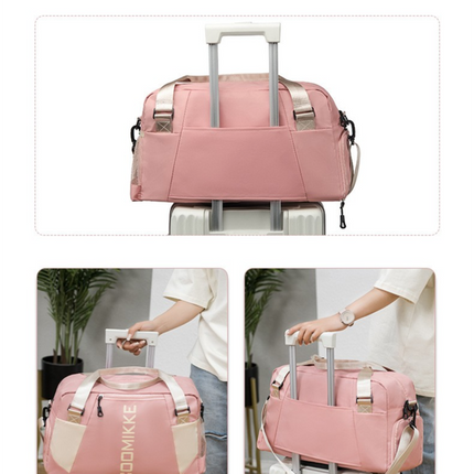 Large Travel Duffle Bag Gym Sports Weekender with Shoe Compartment Wet Pocket Lightweight Carry On Luggage Bag (Grey)