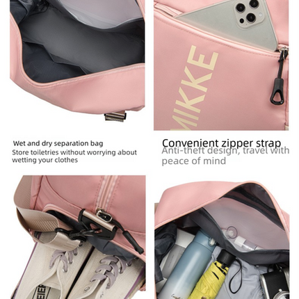 Large Travel Duffle Bag Gym Sports Weekender with Shoe Compartment Wet Pocket Lightweight Carry On Luggage Bag (Black)