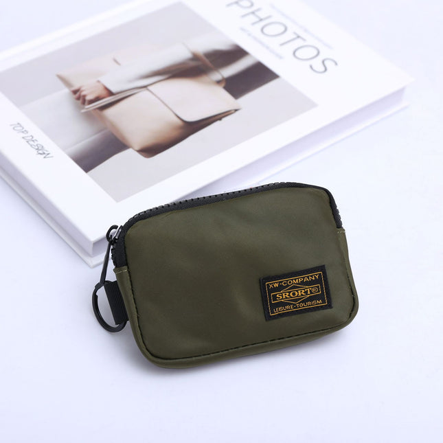Small Nylon Coin Purse Zip Wallet Waterproof Mini Pouch Key Card Holder Lightweight EDC Organizer Army