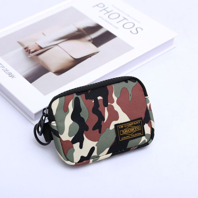 Small Nylon Coin Purse Zip Wallet Waterproof Mini Pouch Key Card Holder Lightweight EDC Organizer