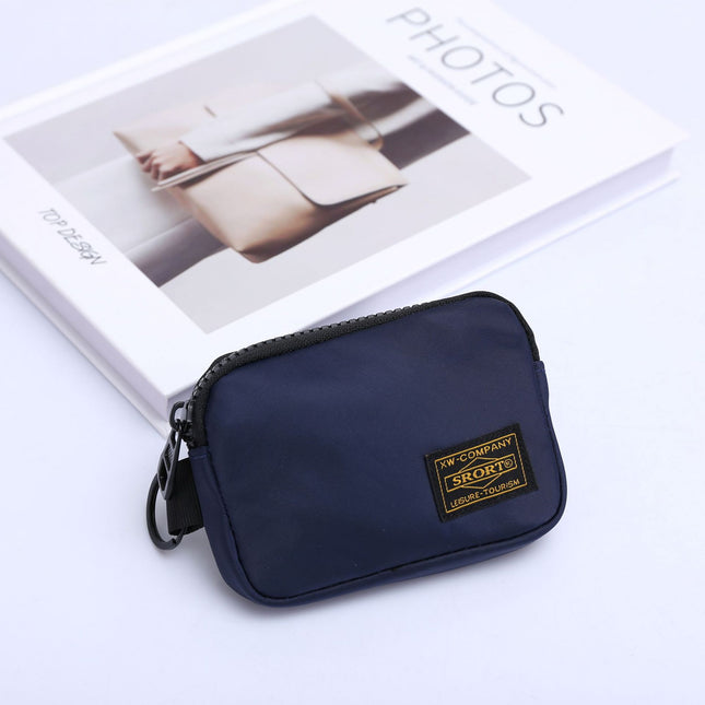 Small Nylon Coin Purse Zip Wallet Waterproof Mini Pouch Key Card Holder Lightweight EDC Organizer Royal