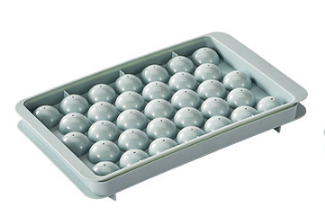 2 PCS Round Ice Cube Trays with Lids 33 Cavity Sphere Ice Ball Maker Mould Stackable Hard Plastic Easy