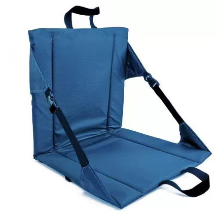 Portable Folding Stadium Seat Cushion with Back Support Lightweight Outdoor Chair for Camping Concerts Hiking Beach Bleachers Navy Blue