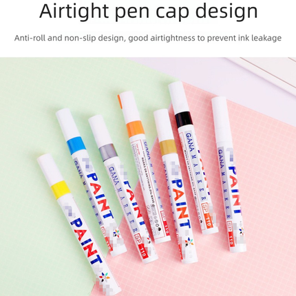 12 Colour Oil Based Paint Marker Pens Set 3.0mm Medium Tip Waterproof Permanent Ink for Rock Painting Metal Glass Rubber Tyres Wood DIY Art