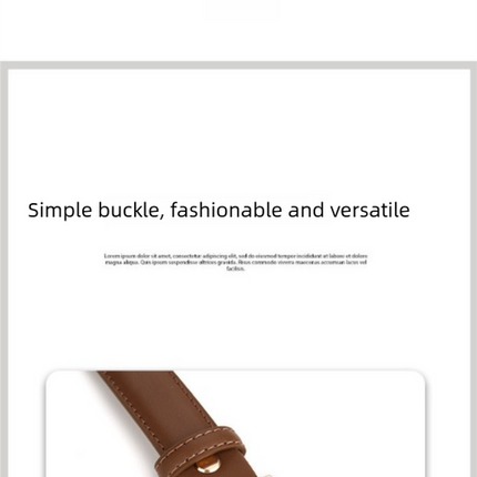 Women's Genuine Leather Thin Belt 2.3cm Width Minimalist Gold D-Shaped Buckle Casual Waist Strap for Jeans Dresses Khaki 105cm
