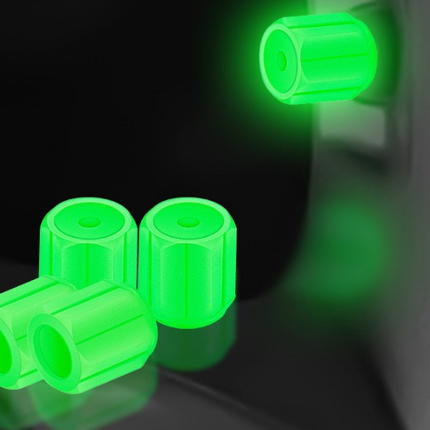 2 Packs of 4 Green Luminous Tyre Valve Caps Glow in The Dark Universal Wheel Air Dust Covers for Cars Bikes Motorcycles Scooters One-Piece Design