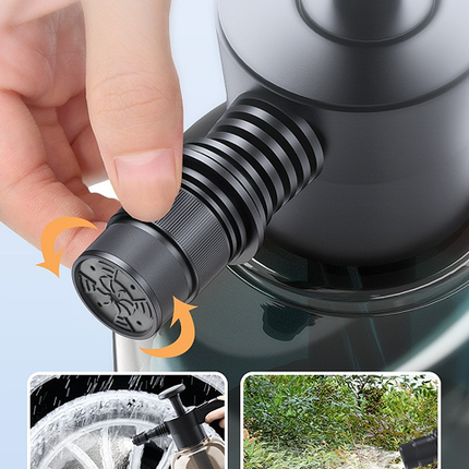Black 2L Handheld Car Wash Foam Sprayer Pump Action Pressure Cannon with 2 Nozzles for Auto Detailing and Garden Watering Heavy Duty 55 Degree Fan Spray
