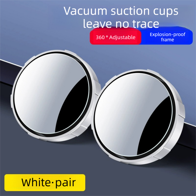 2Pcs Car Blind Spot Mirrors Suction Cup Vacuum Adsorption 360 Adjustable Round Rear View Convex Mirror