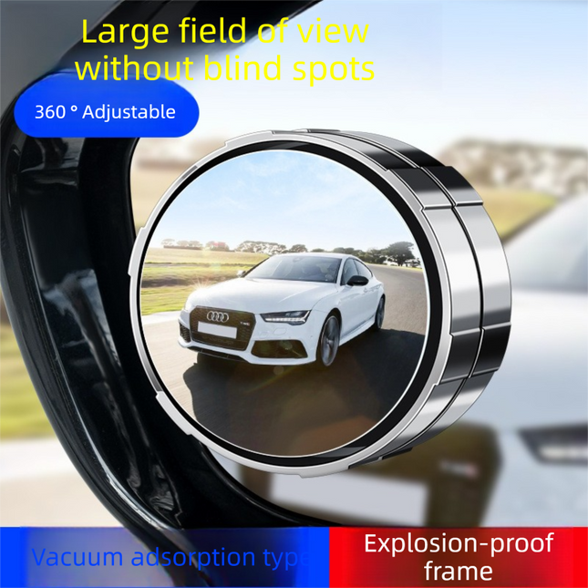 2Pcs Car Blind Spot Mirrors Suction Cup Vacuum Adsorption 360 Adjustable Round Rear View Convex Mirror – product detail