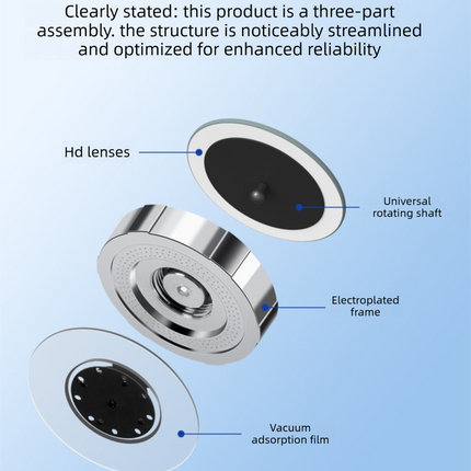 2Pcs Car Blind Spot Mirrors Suction Cup Vacuum Adsorption 360 Adjustable Round Rear View Convex Mirror – construction detail
