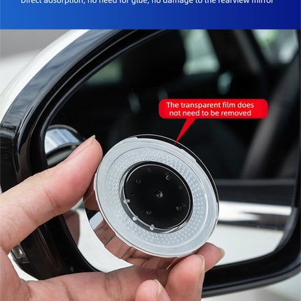 2Pcs Car Blind Spot Mirrors Suction Cup Vacuum Adsorption 360 Adjustable Round Rear View Convex Mirror Waterproof Black Frame for Cars SUVs
