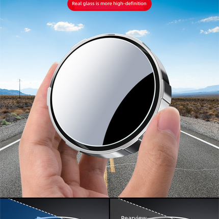 2Pcs Car Blind Spot Mirrors Suction Cup Vacuum Adsorption 360 Adjustable Round Rear View Convex Mirror Waterproof Black Frame for Cars SUVs