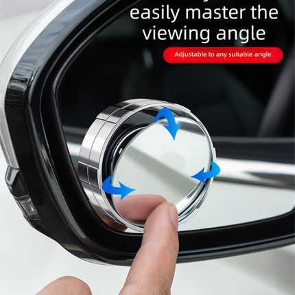 2Pcs Car Blind Spot Mirrors Suction Cup Vacuum Adsorption 360 Adjustable Round Rear View Convex Mirror Waterproof Black Frame for Cars SUVs