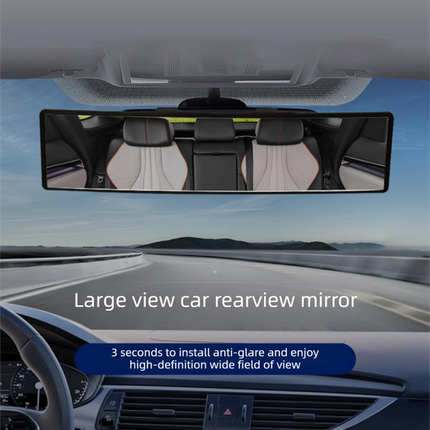 Panoramic Rear View Mirror Car Wide Angle Convex Curve Mirror Anti-Glare Universal Clip-On Interior Rearview Mirror 28.5cm Large Field of Vision