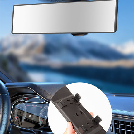 Panoramic Rear View Mirror Car Wide Angle Convex Curve Mirror Anti-Glare Universal Clip-On Interior Rearview Mirror 28.5cm Large Field of Vision